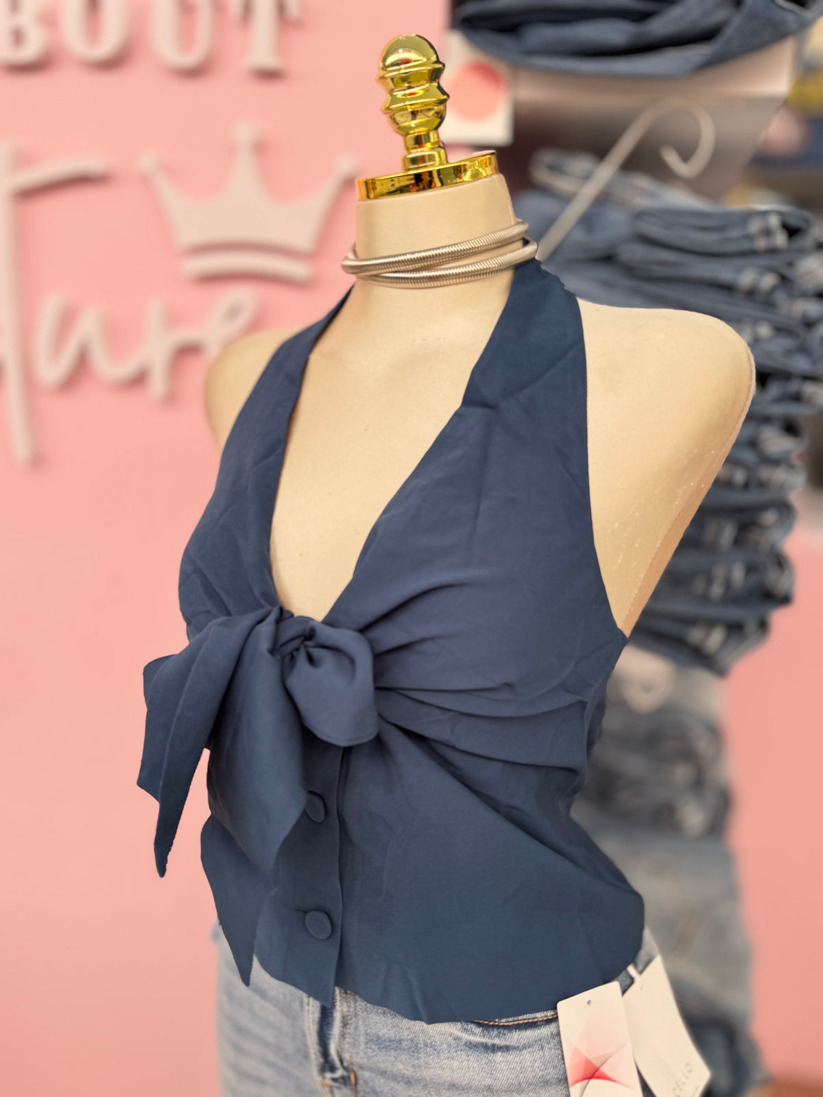 Navy Desire Halter Top