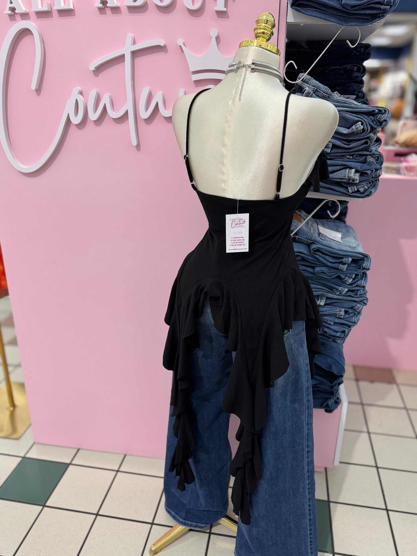 Ruffle Tie Front Top