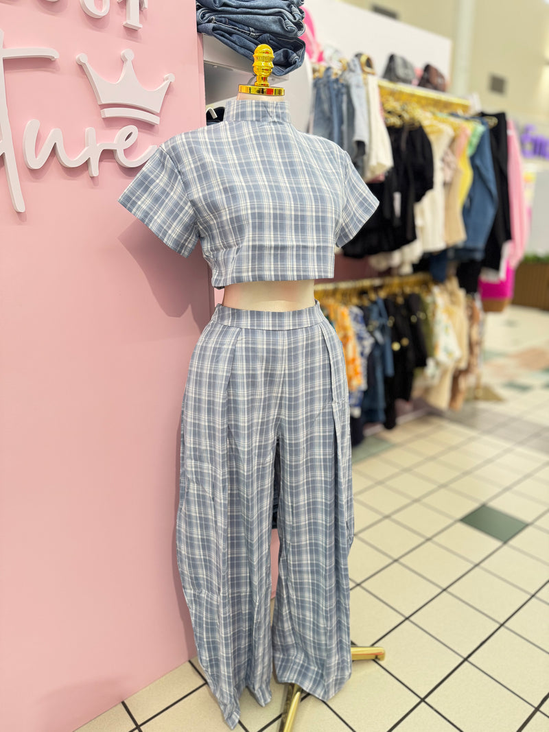 Blue Hour Plaid Set
