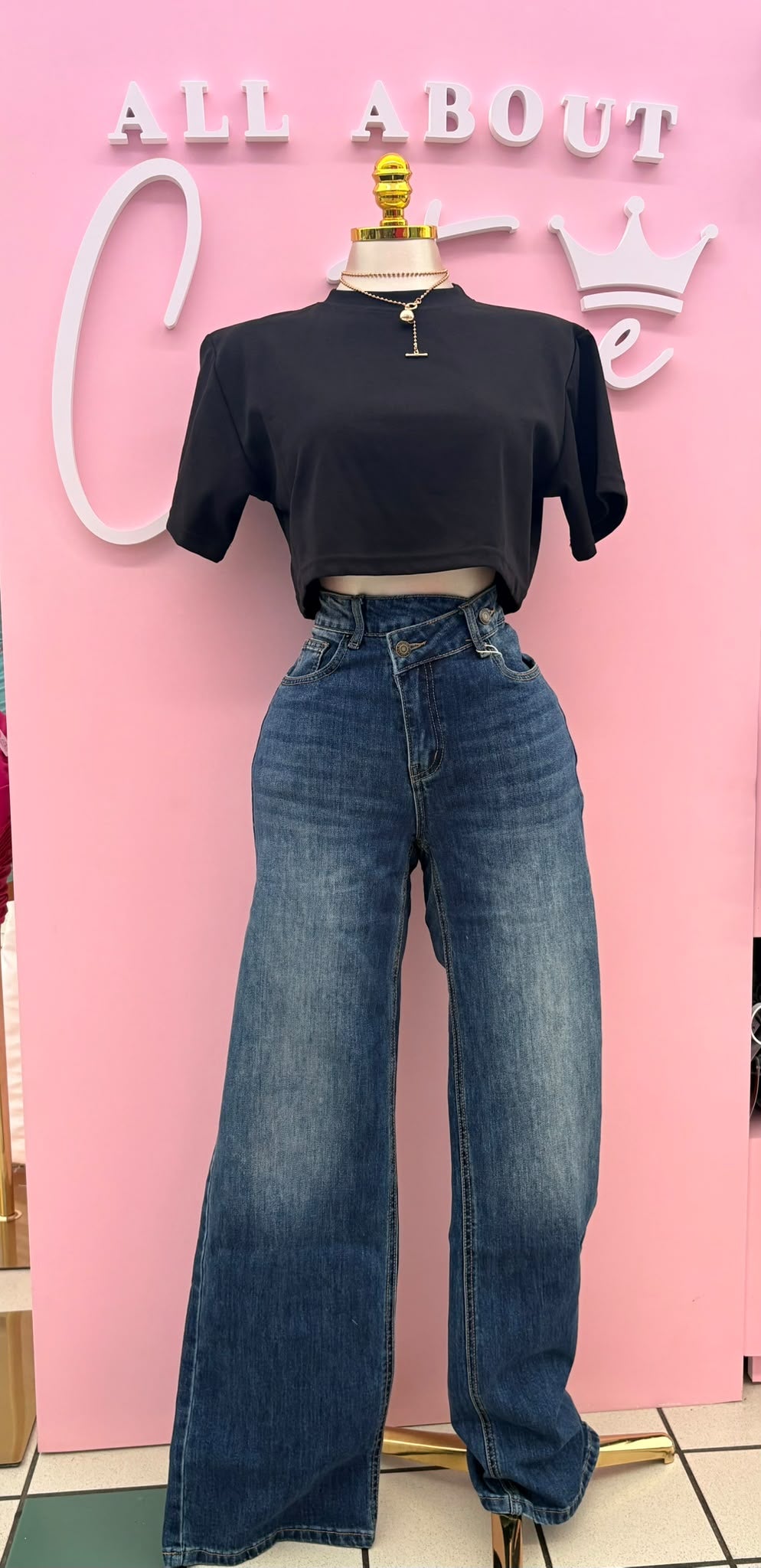 Everyday Oversized Crop Top – Black