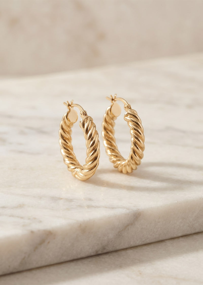 Bamboo Gold Hoop Earrings — photo 1