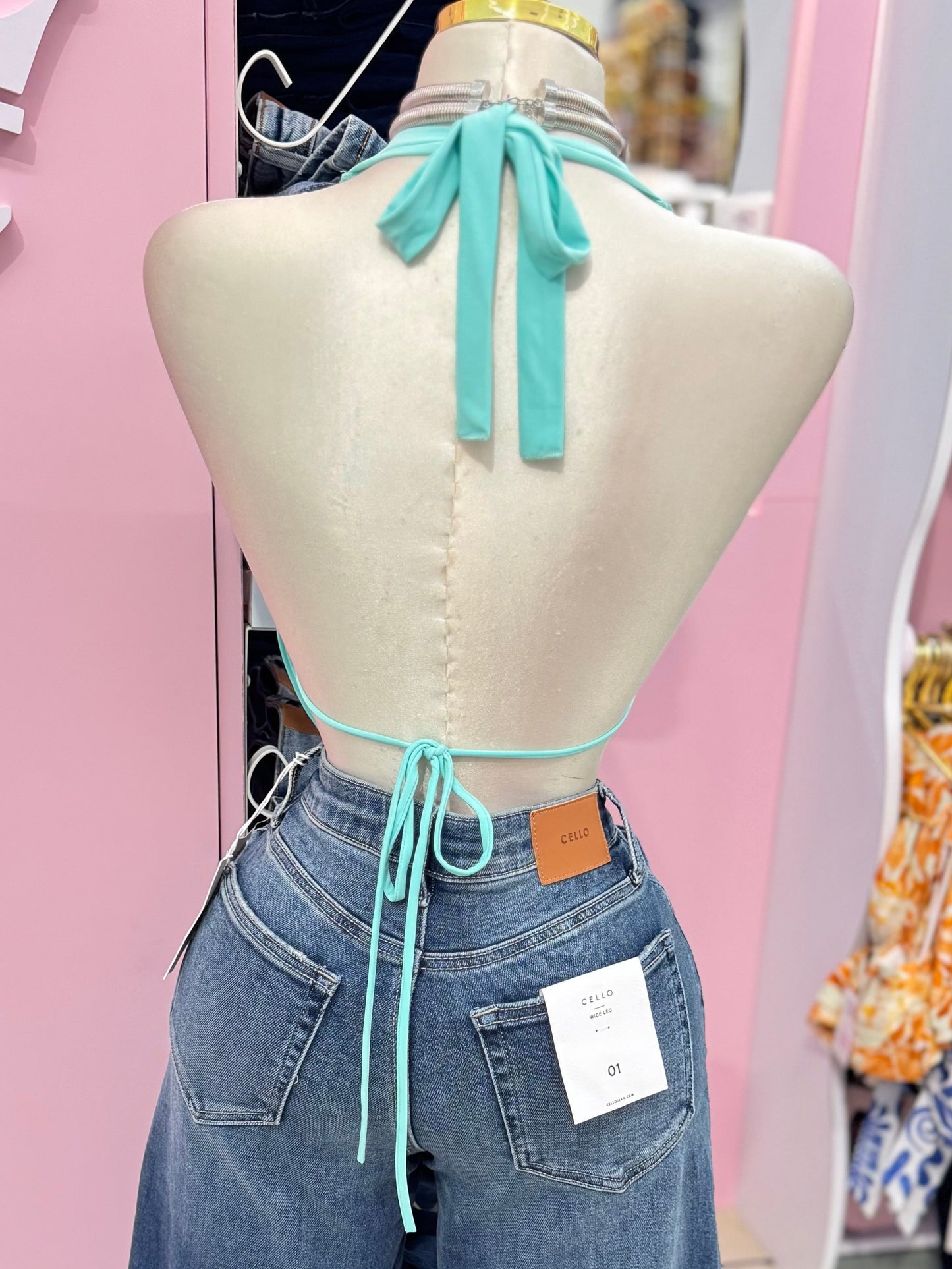 Draped Halter Top – Mint