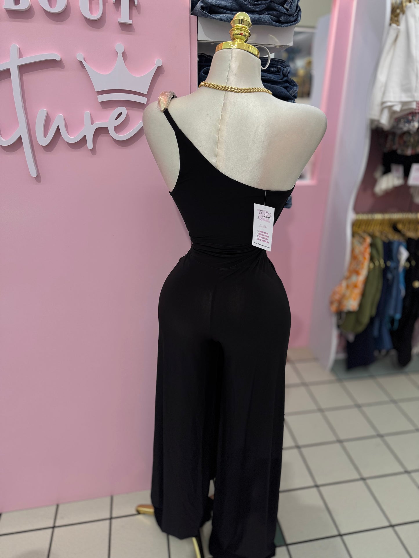 One-Shoulder Wide Leg Jumpsuit