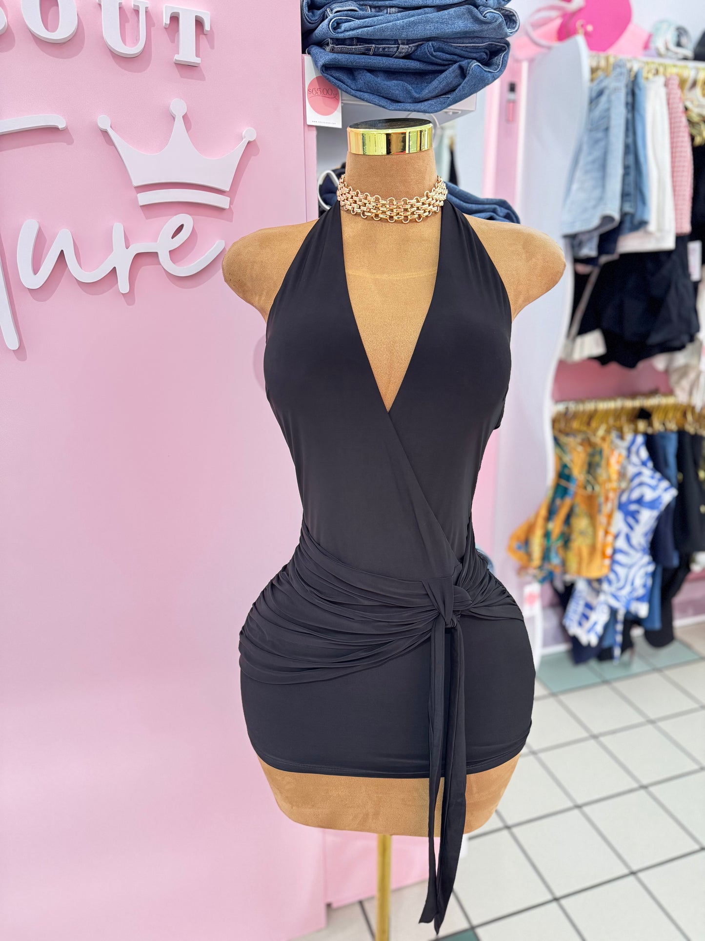 Afterglow Tie Mini Dress