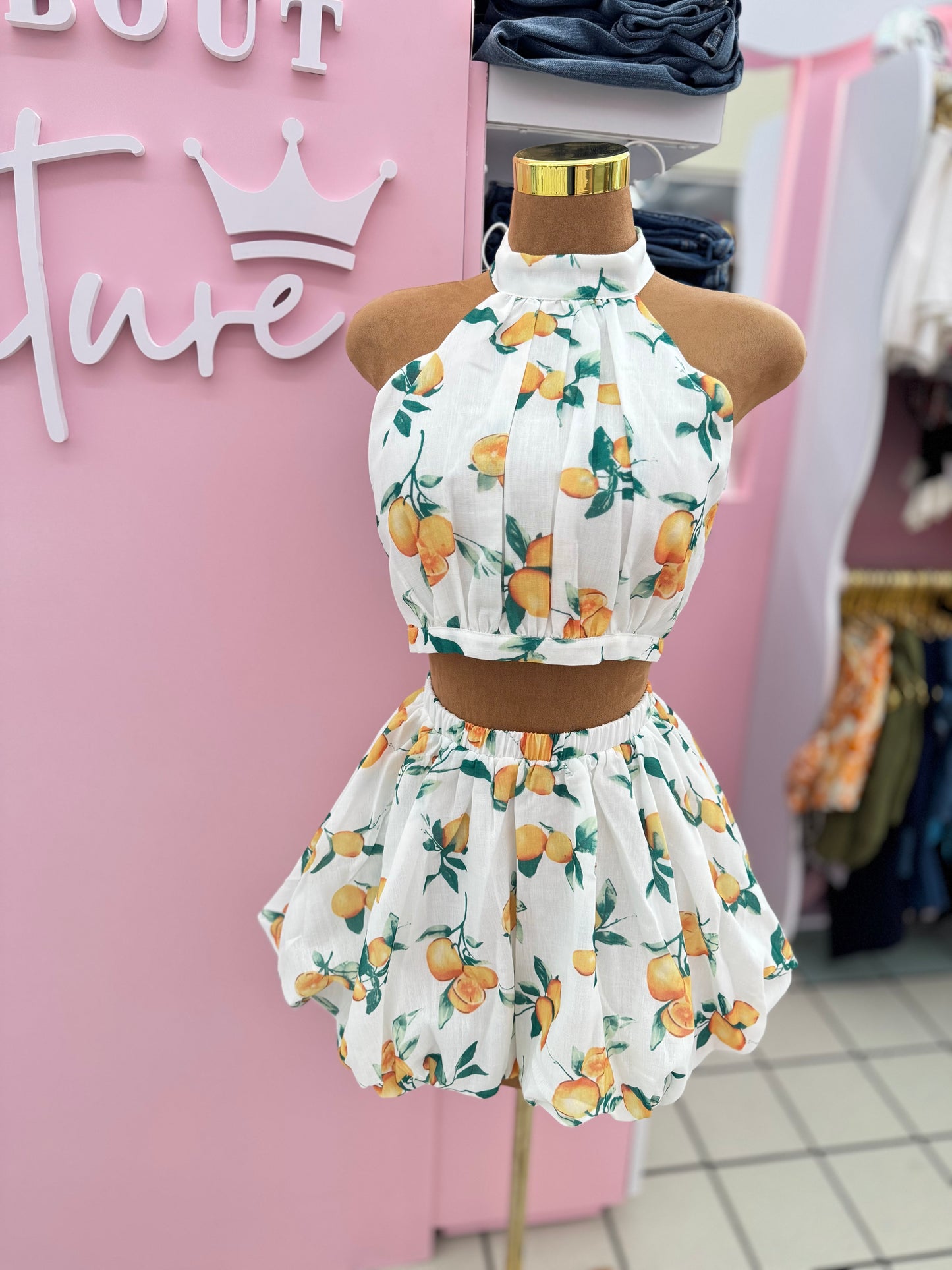 Lemon Print Matching Set
