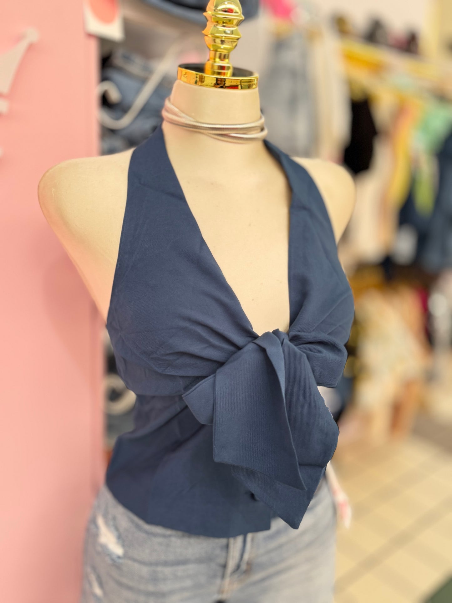 Navy Desire Halter Top