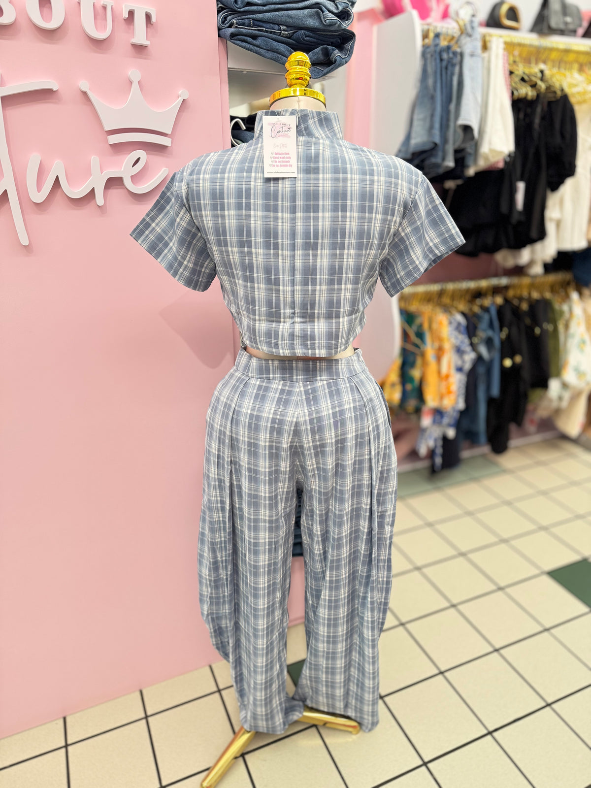 Blue Hour Plaid Set