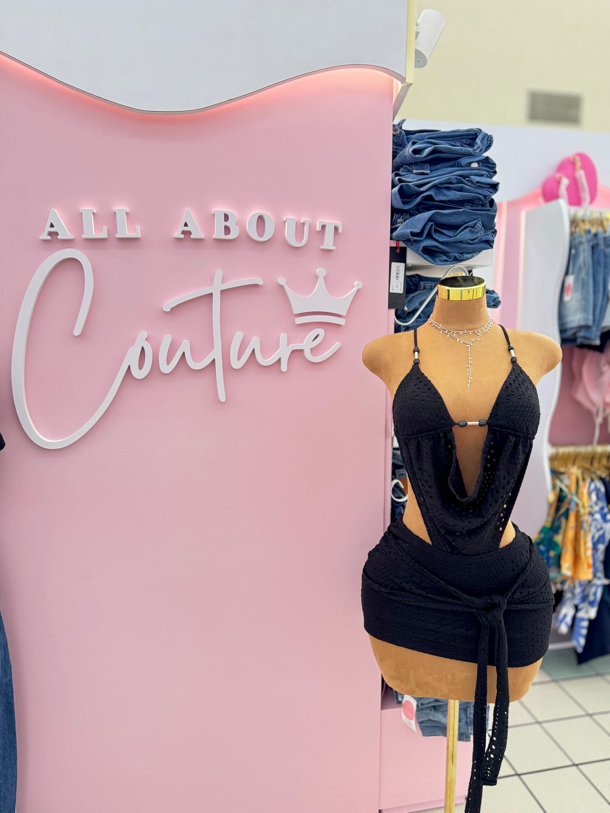 Cutout Mini Dress – Black
