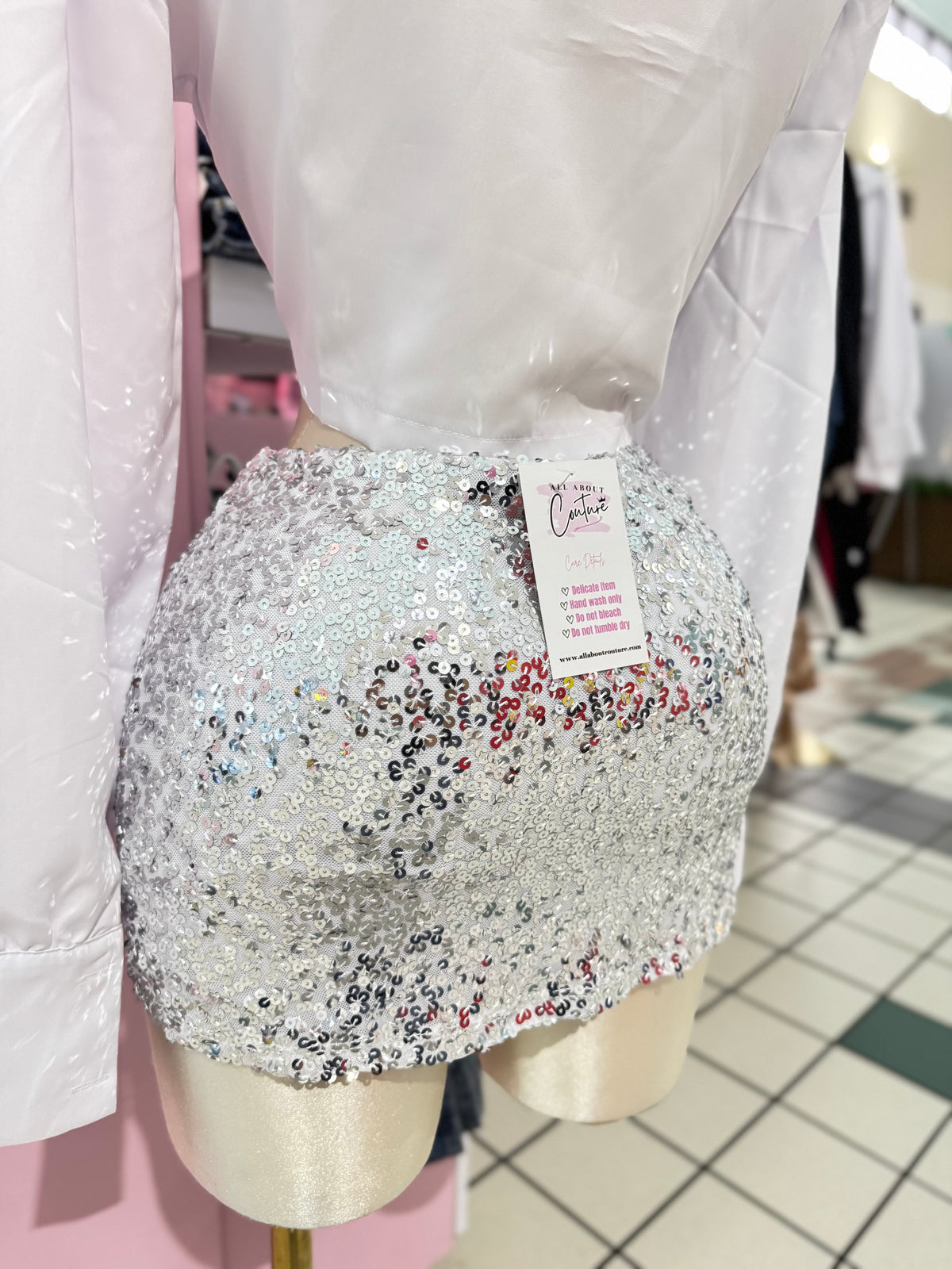 Silver Sparkle Skort