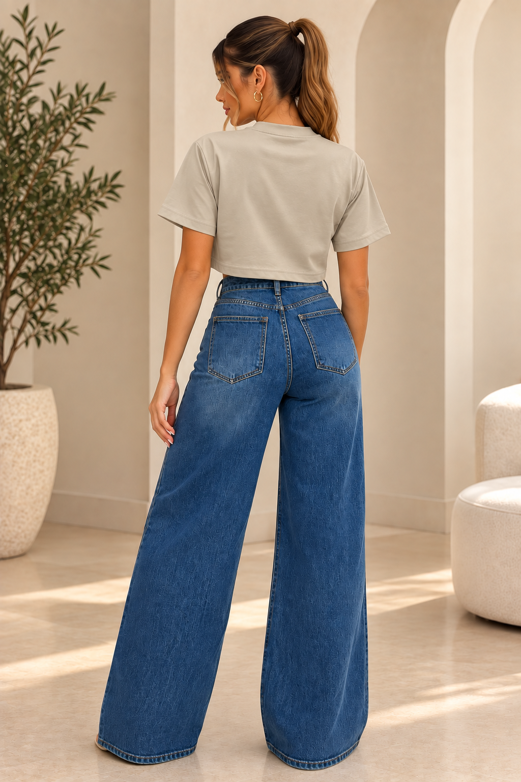 Everyday Oversized Crop Top – Light Olive