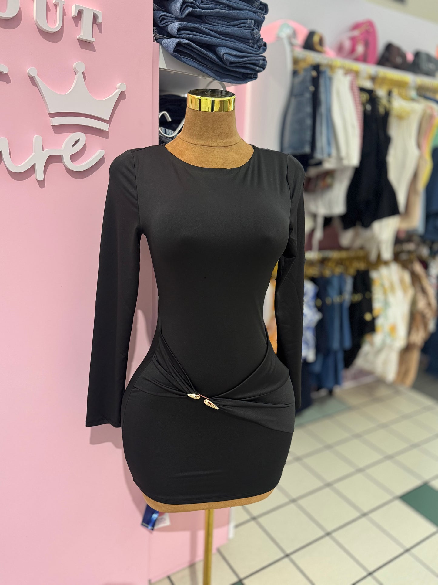 Black Open Back Mini Dress