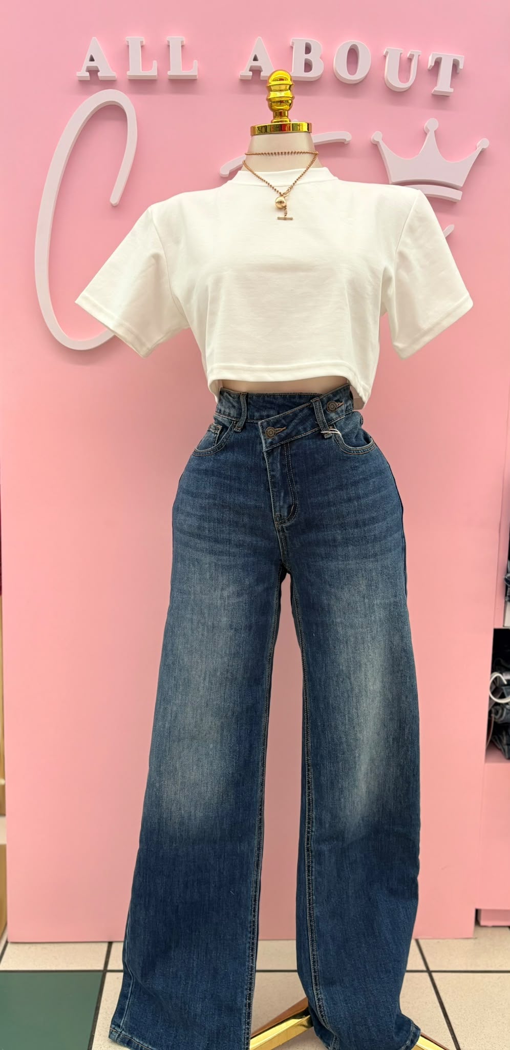 Everyday Oversized Crop Top – White