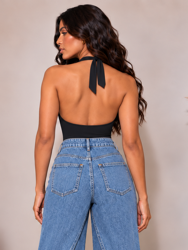 Black Desire Halter Bodysuit
