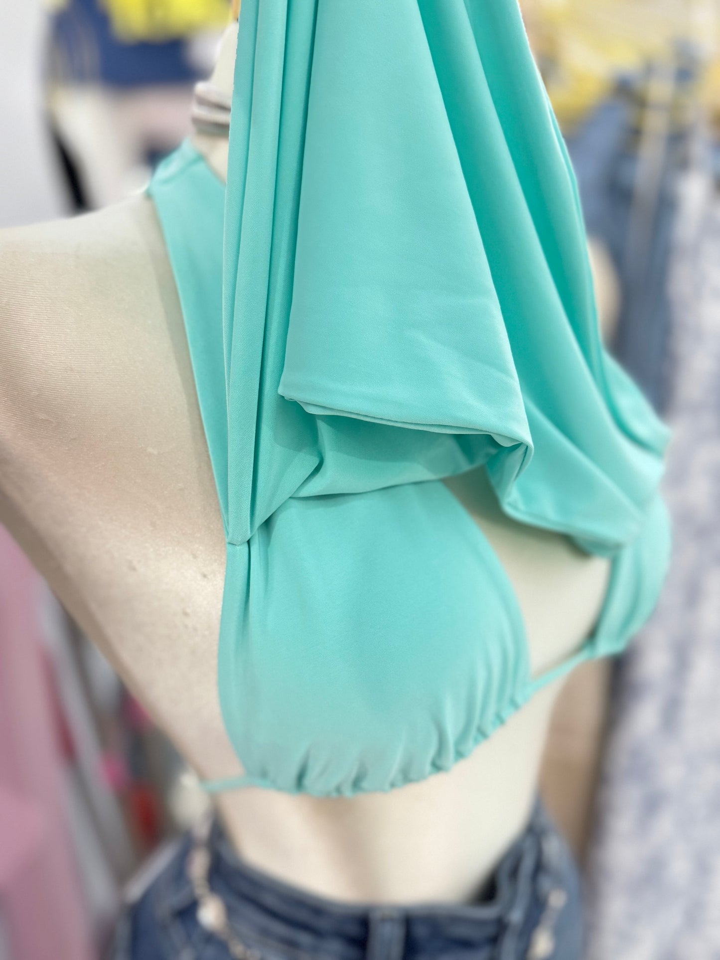 Draped Halter Top – Mint