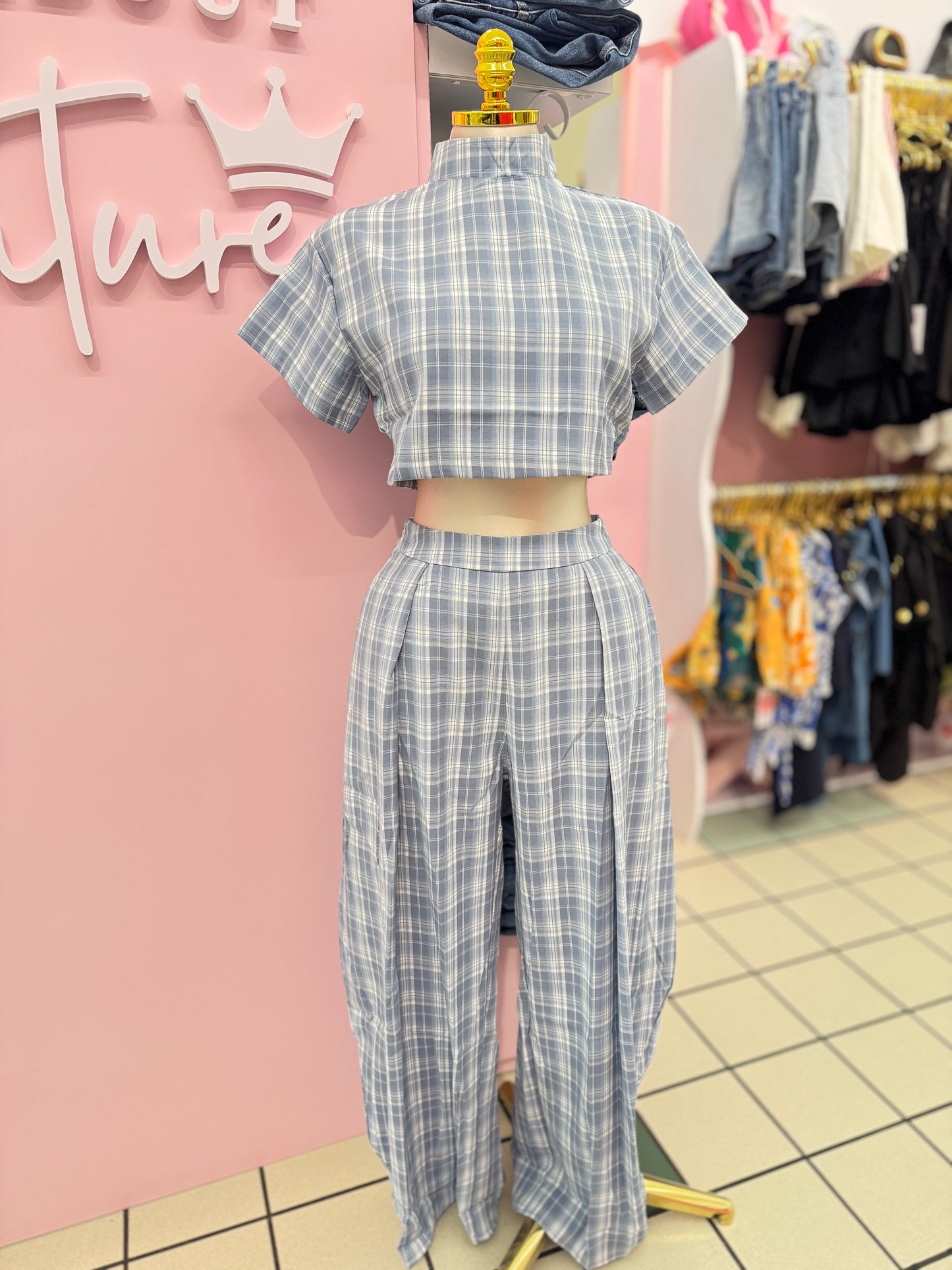 Blue Hour Plaid Set