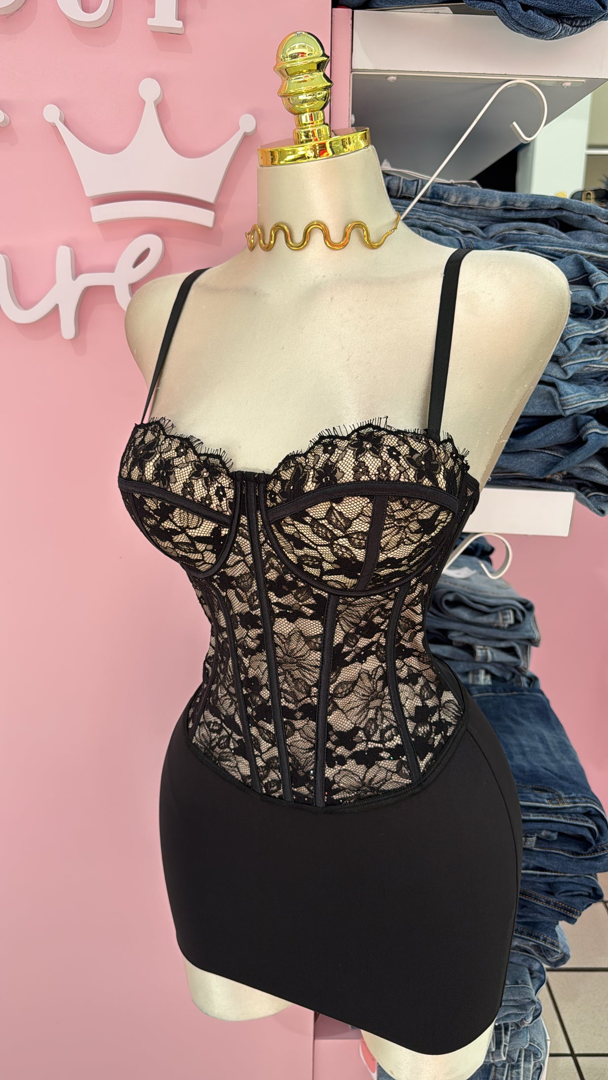 Lace Obsession Corset Top – Black