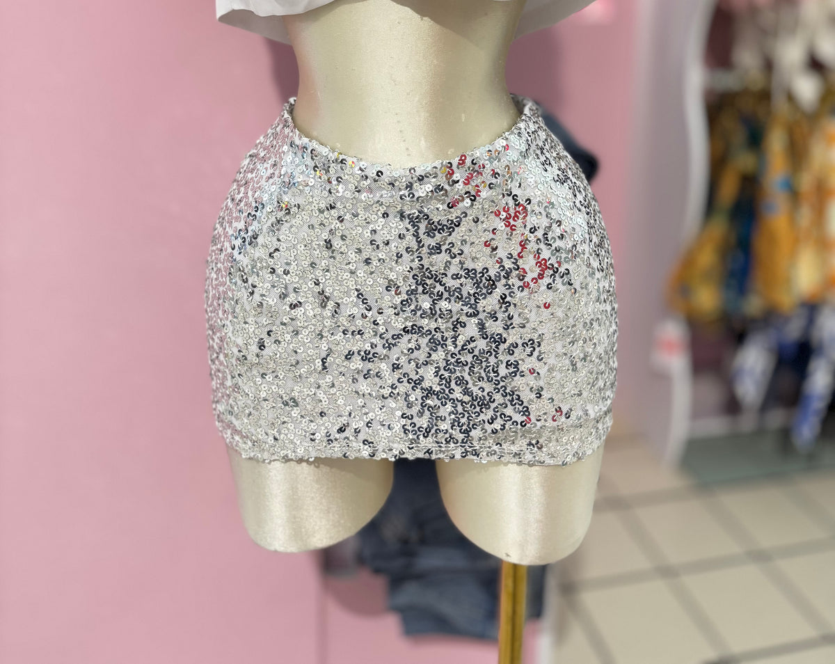 Silver Sparkle Skort