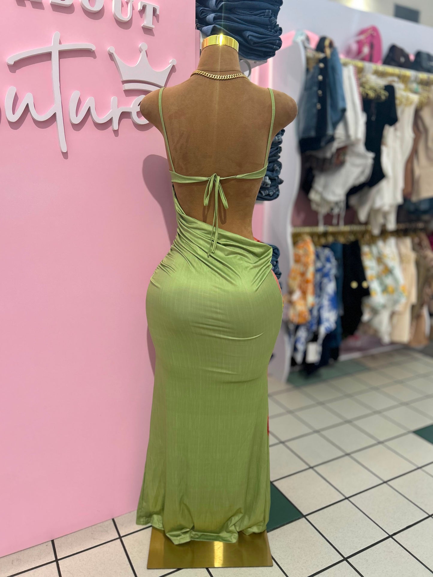 Tropical Bloom Cutout Maxi Dress