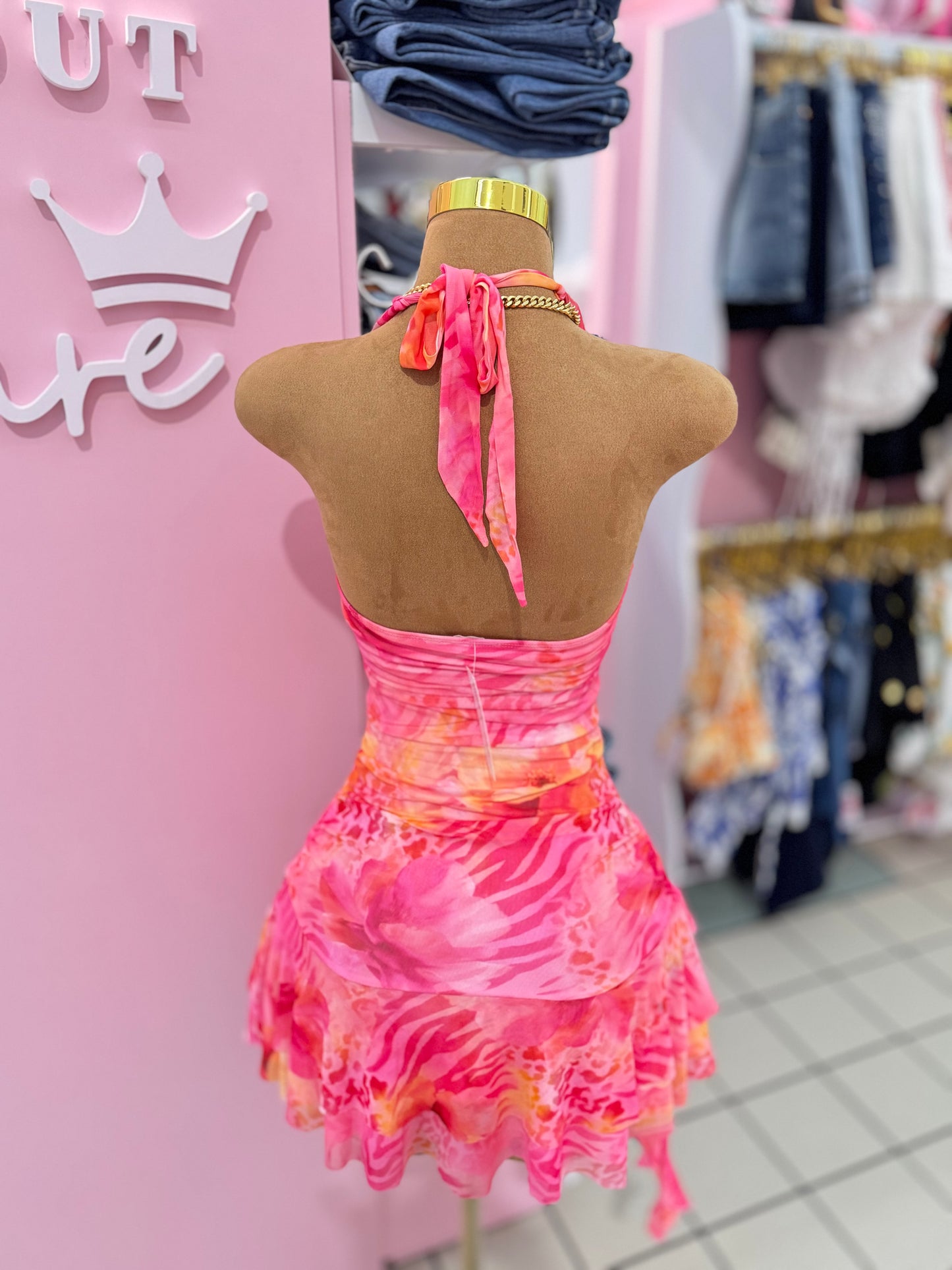 Ousi Pink Mini Dress