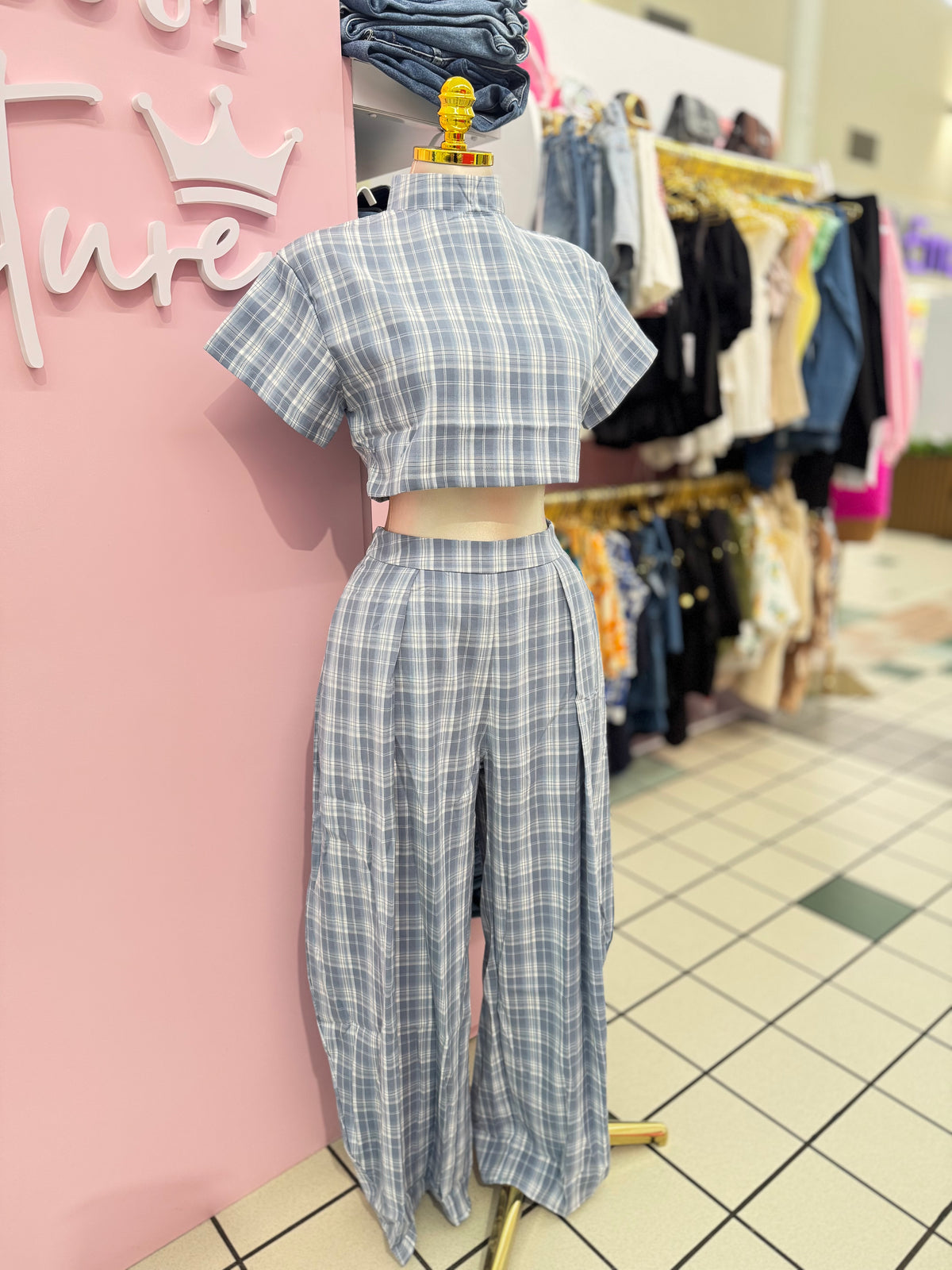 Blue Hour Plaid Set