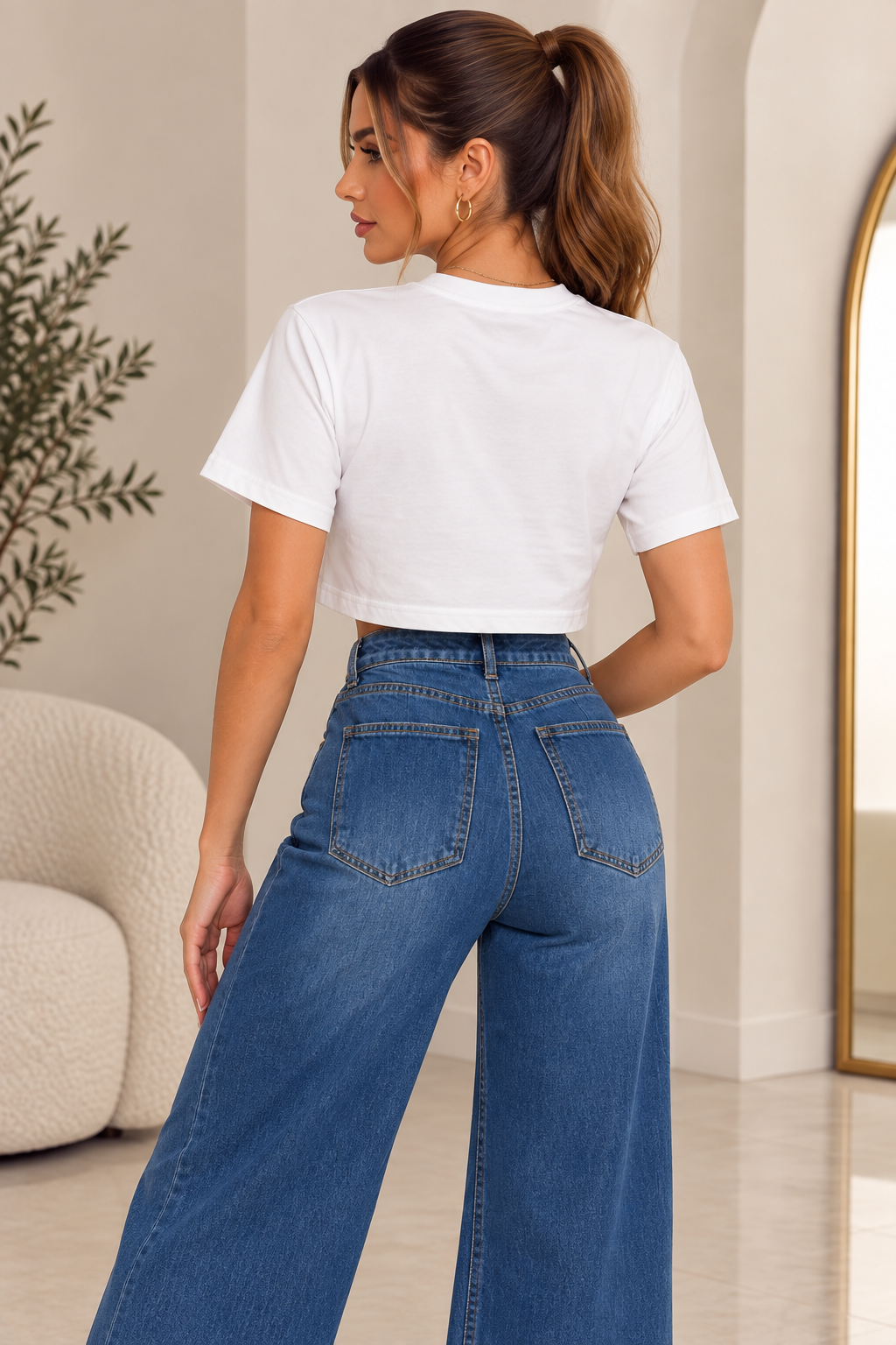 Everyday Oversized Crop Top – White