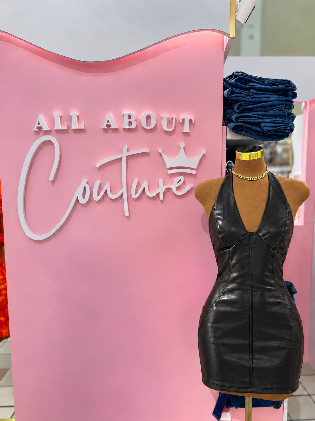 Iconic Edge Leather Mini Dress