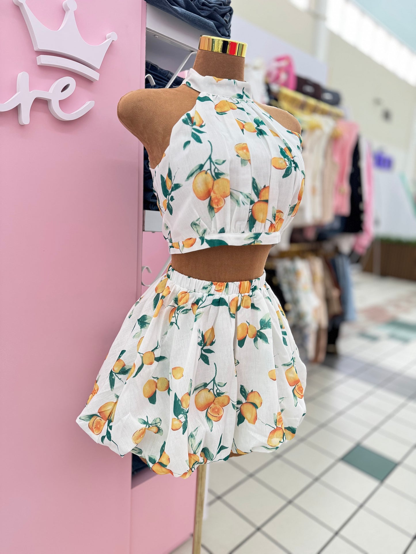 Lemon Print Matching Set