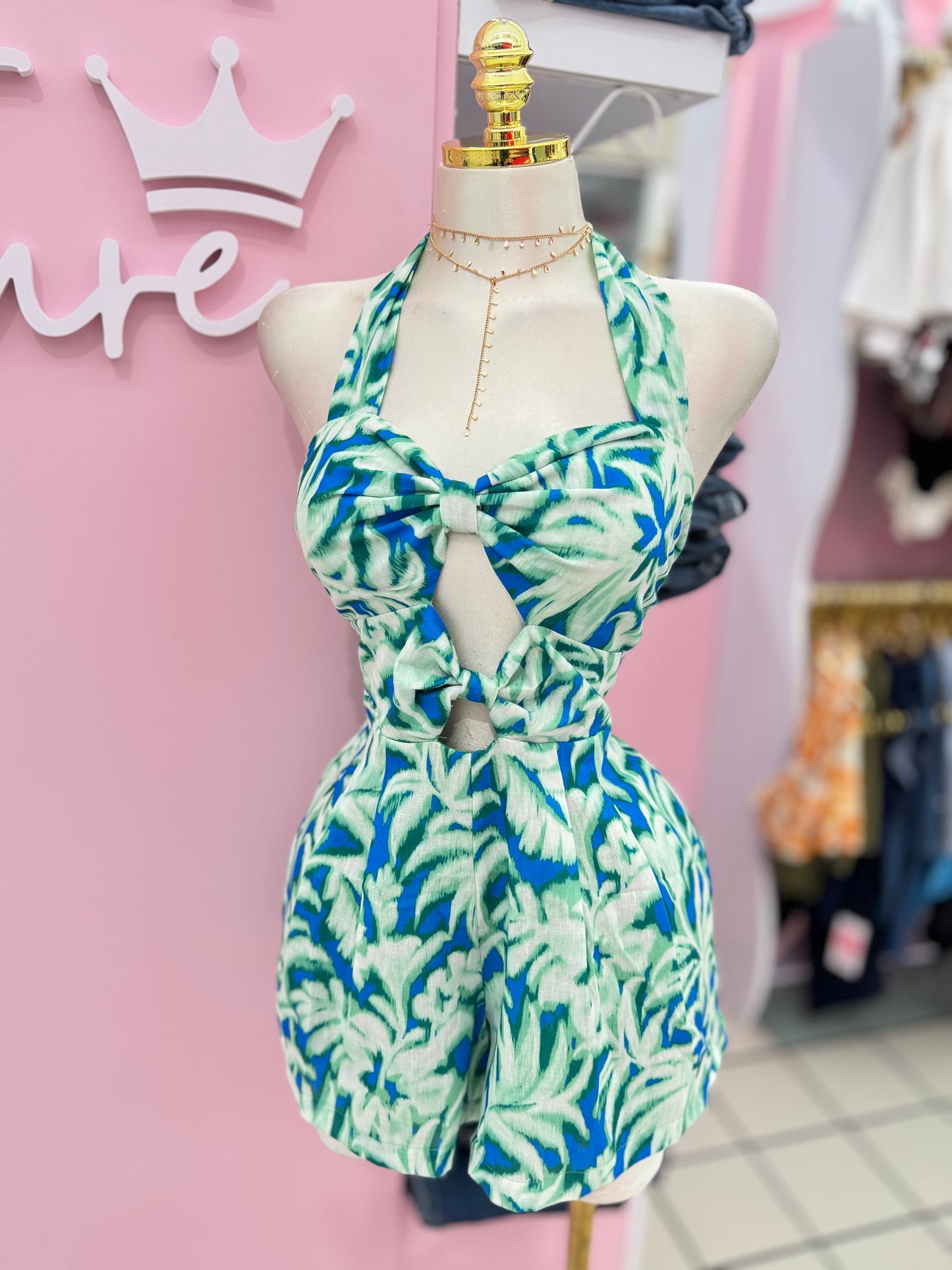 Tropical Cutout Romper