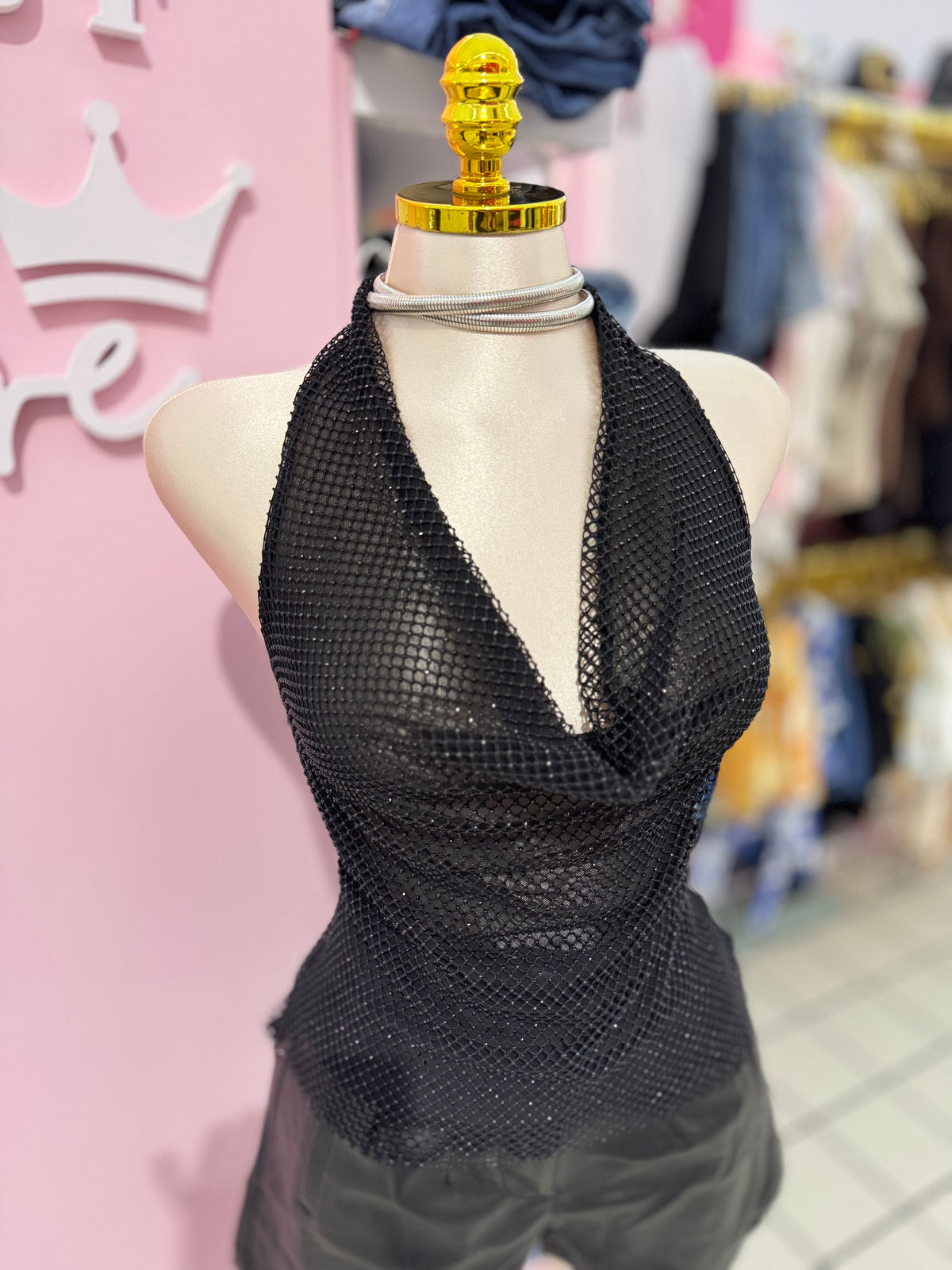 Midnight Sparkle Halter Top