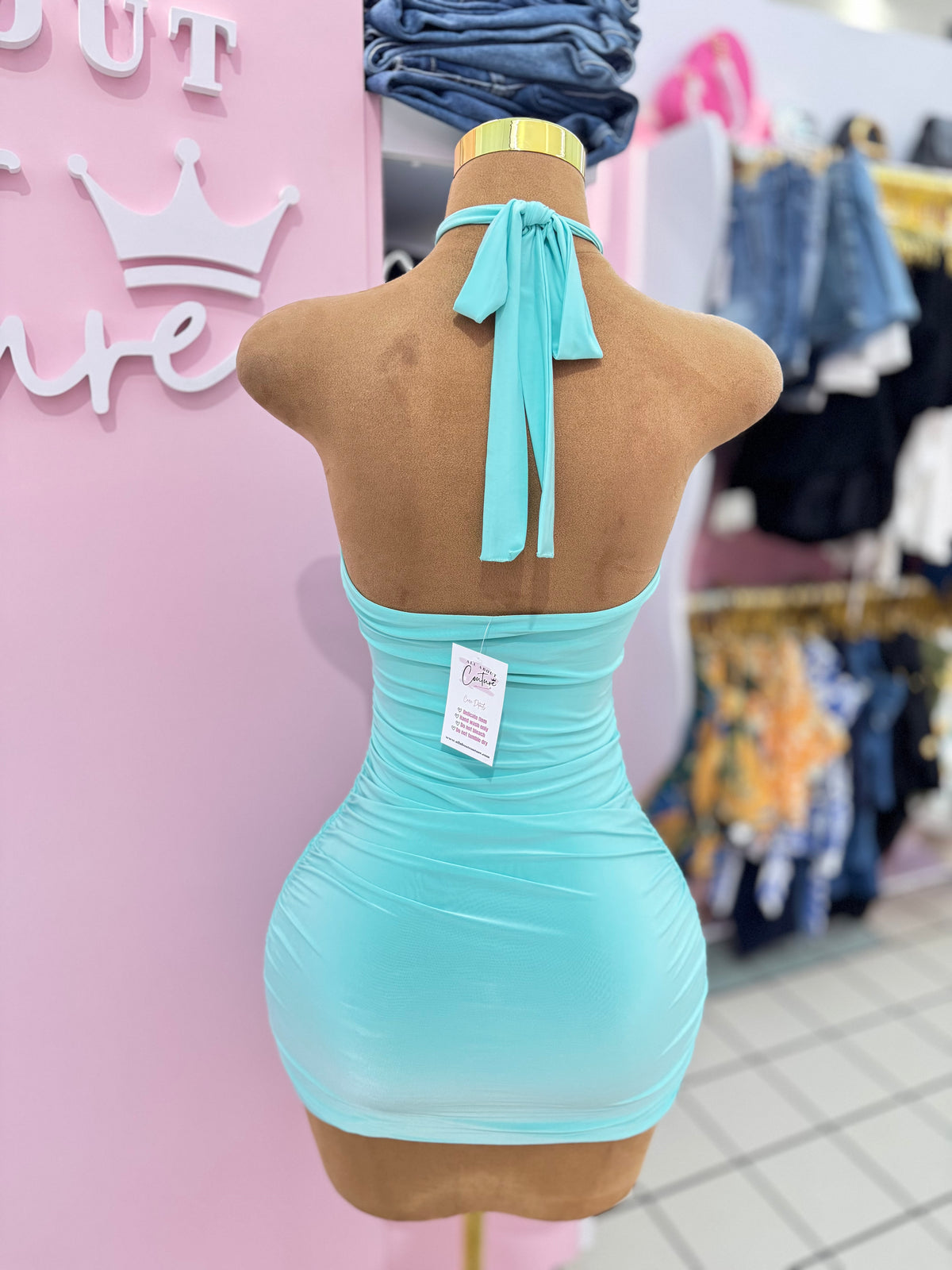 Aqua Mini Dress