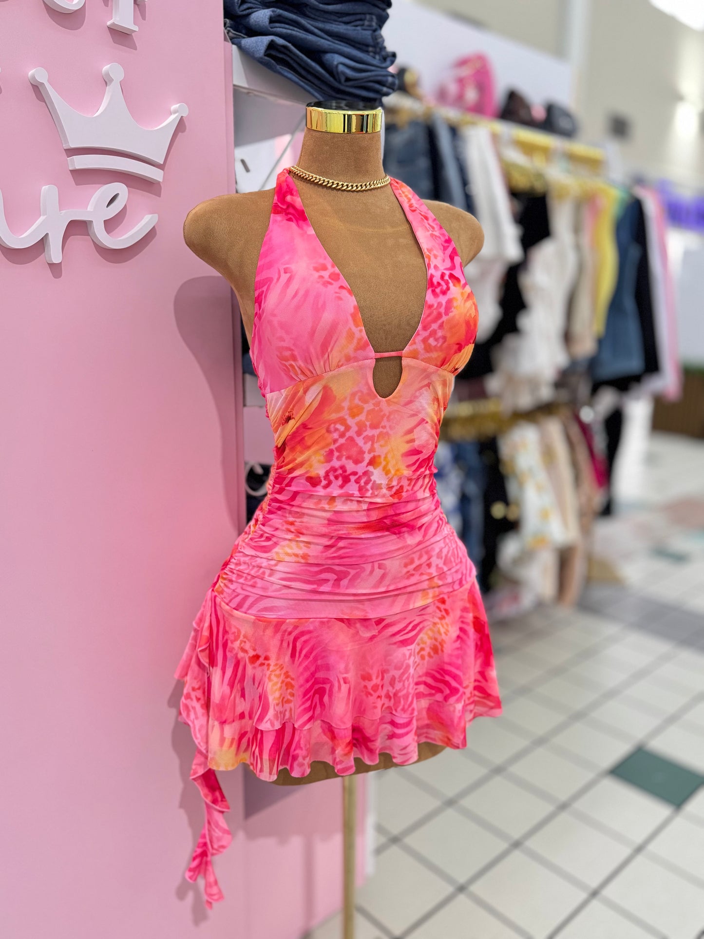 Ousi Pink Mini Dress