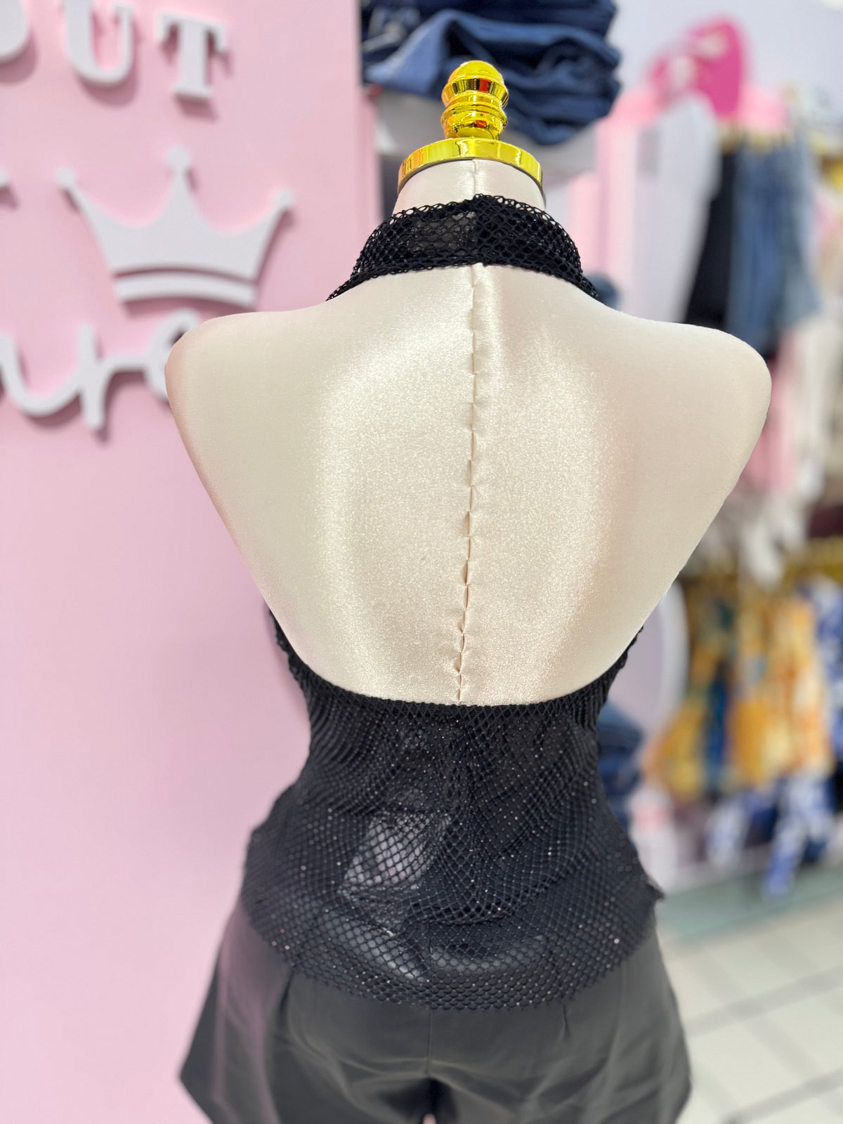 Midnight Sparkle Halter Top