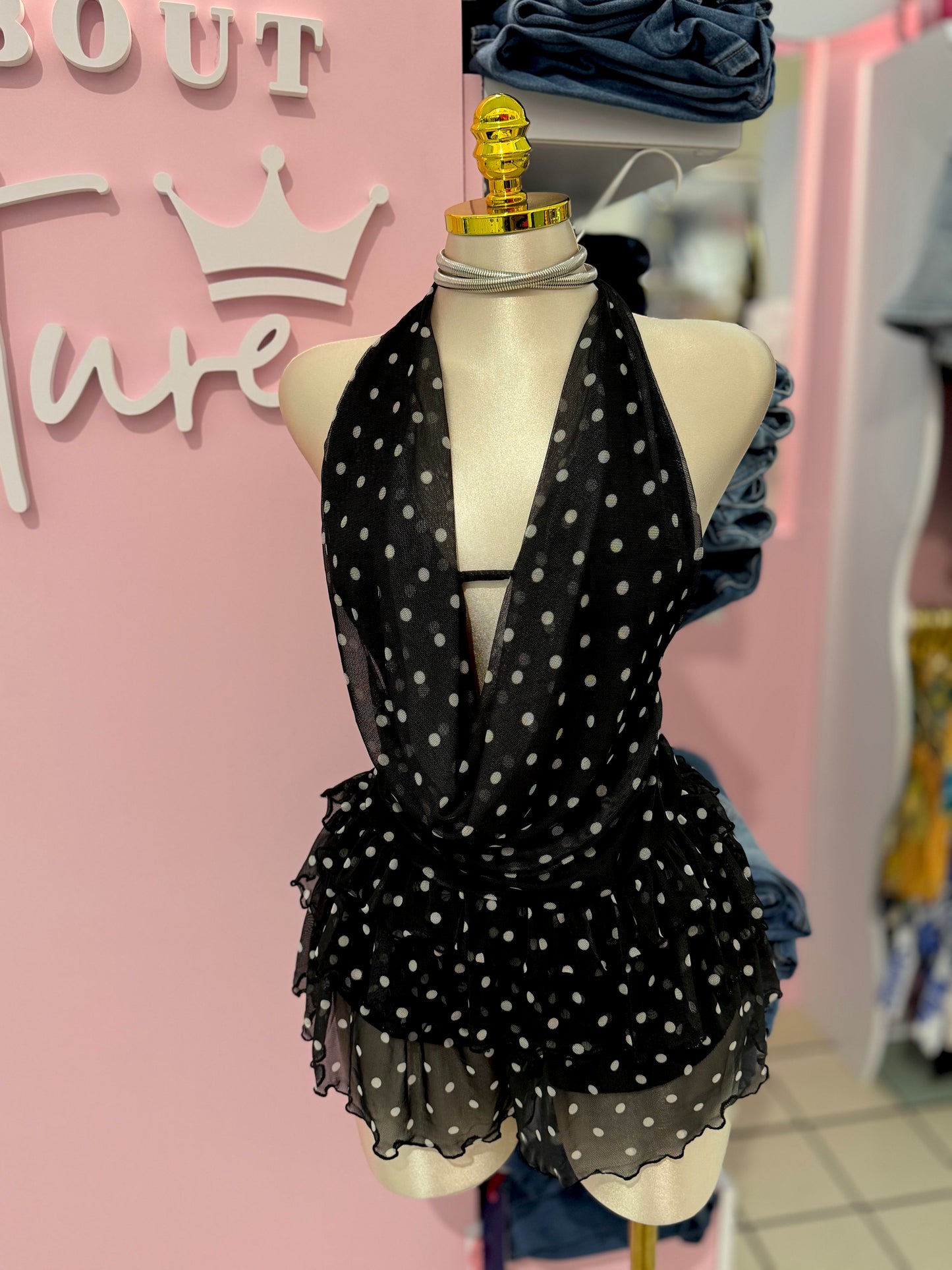 Parisian Polka Dot Romper