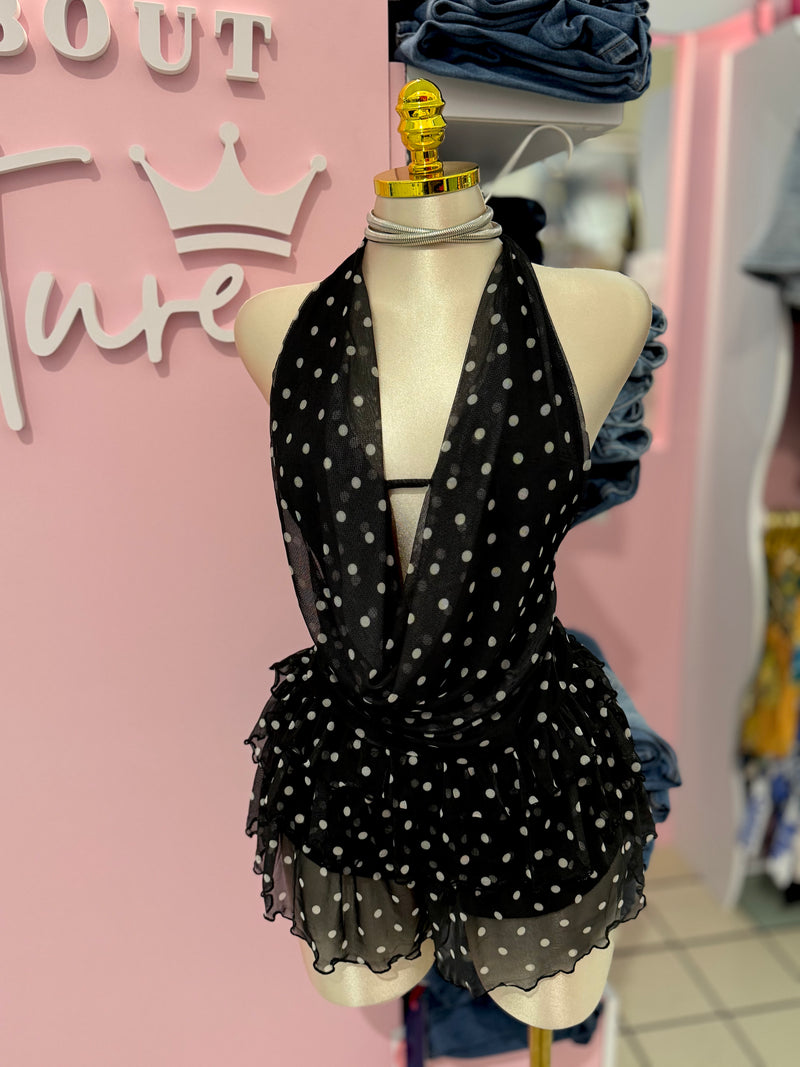 Parisian Polka Dot Romper