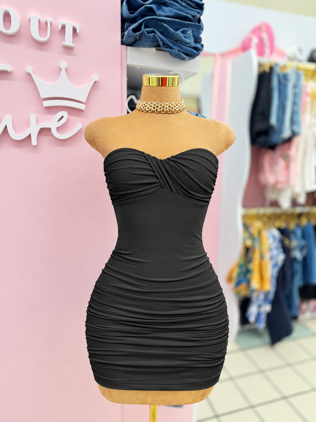 Sculpted Elegance Mini Dress